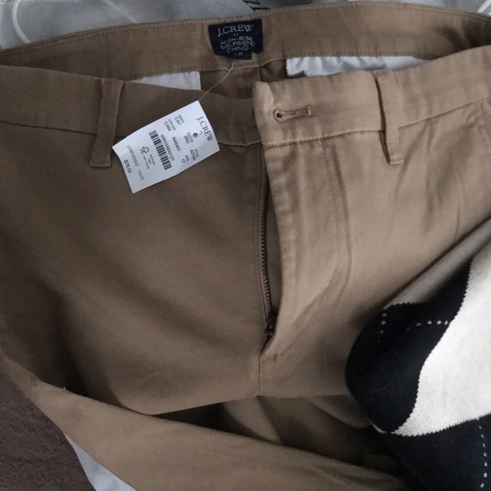 JCrew high rise girlfriend chino size 12, NWT, khaki